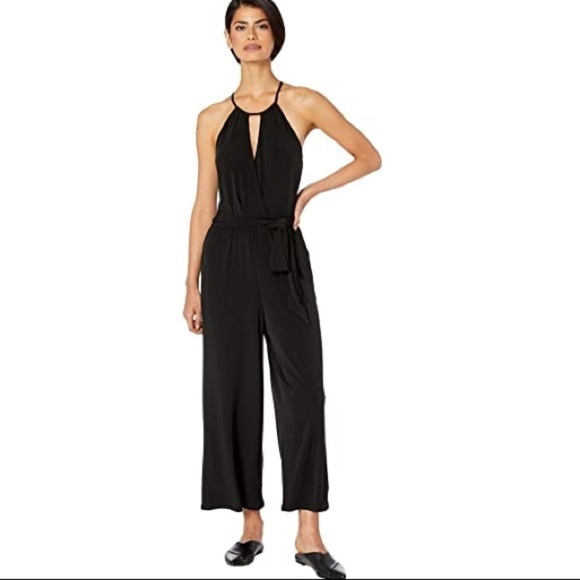 1.State Black Halter Waist Tie Jumpsuit NWT Women Large - Picture 2 of 14
